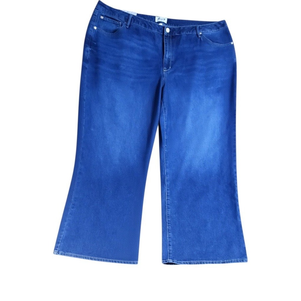 Seven7 Women Loose Straight Jeans High Rise Blue Confident Wash 24W SX10341DE